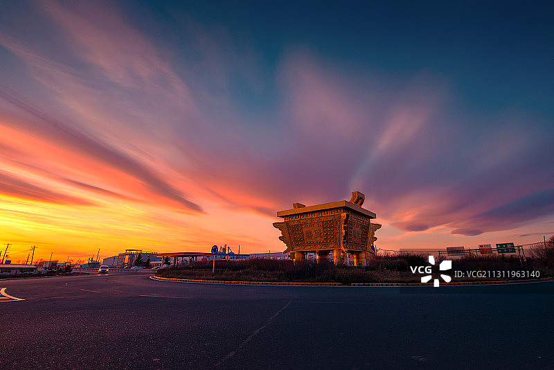 大鼎晚霞美图片素材