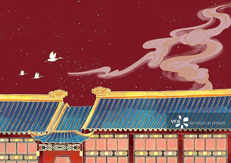 国潮风中式建筑图片素材