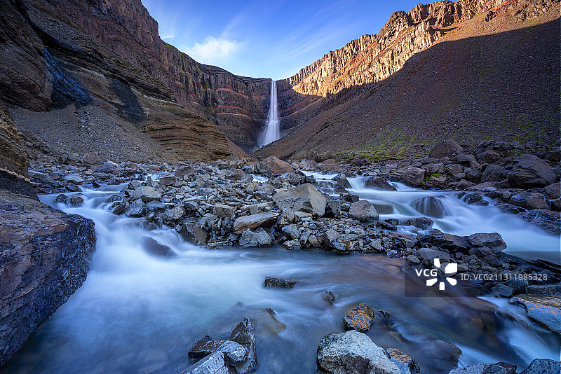 瀑布对天空的风景图片素材