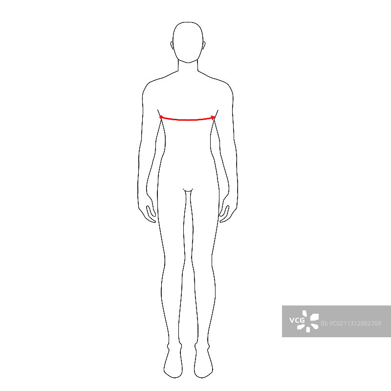 男士服装尺寸测量图片素材