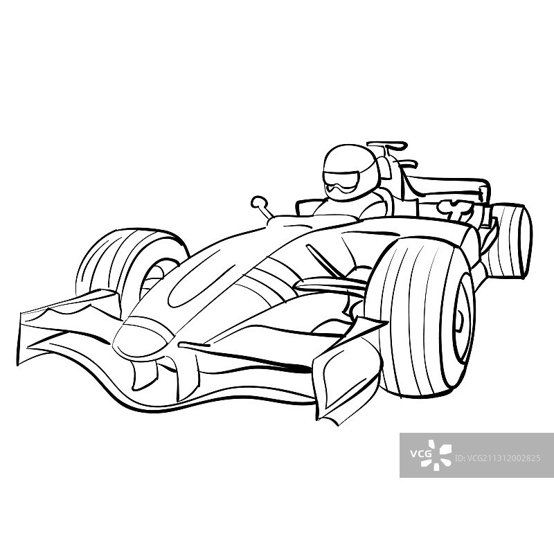 赛车草图填色本图片素材
