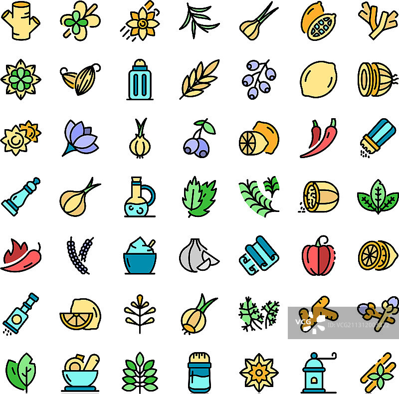 调味品图标平面套装图片素材