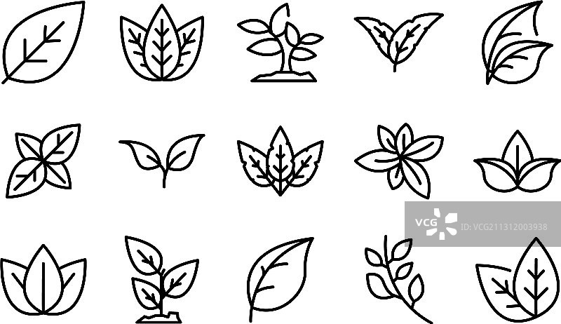 罗勒图标集轮廓样式图片素材