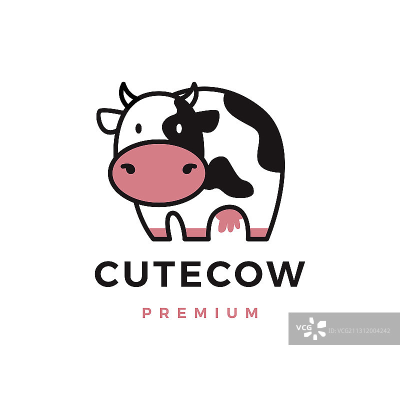 可爱奶牛标志图标图片素材