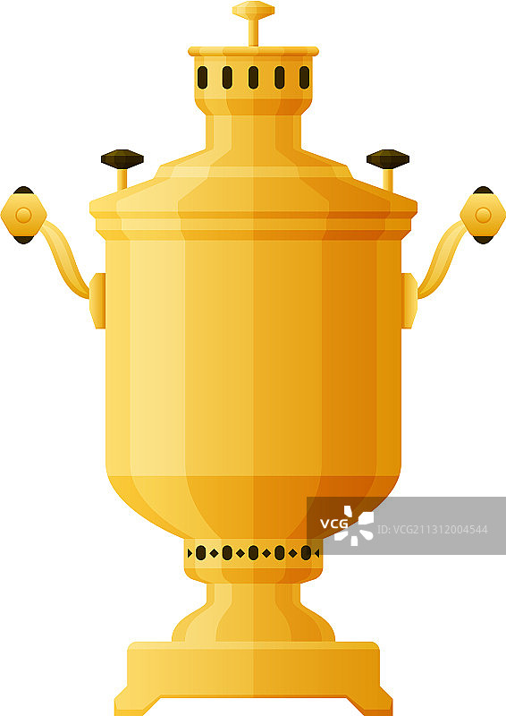 俄罗斯文化传统金色茶具图片素材