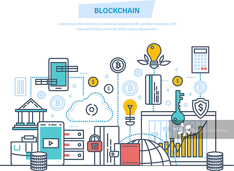 区块链加密货币系统图片素材