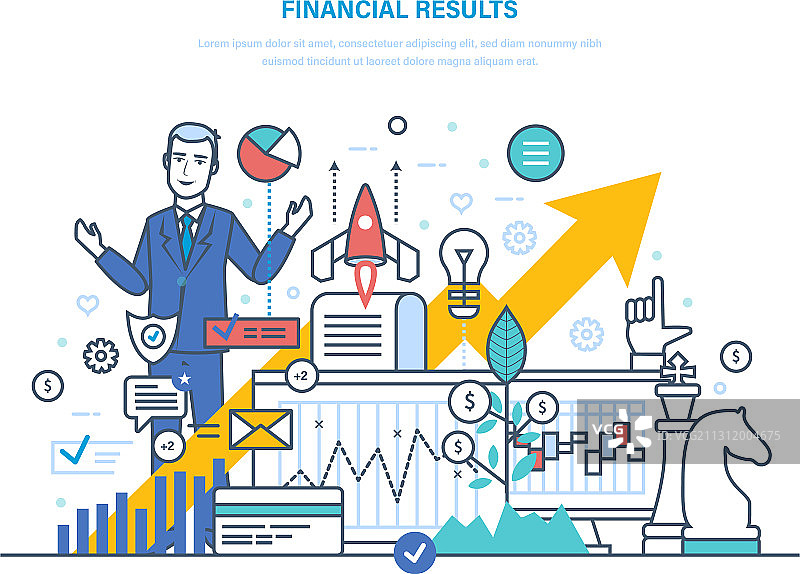财务业绩数据分析图片素材