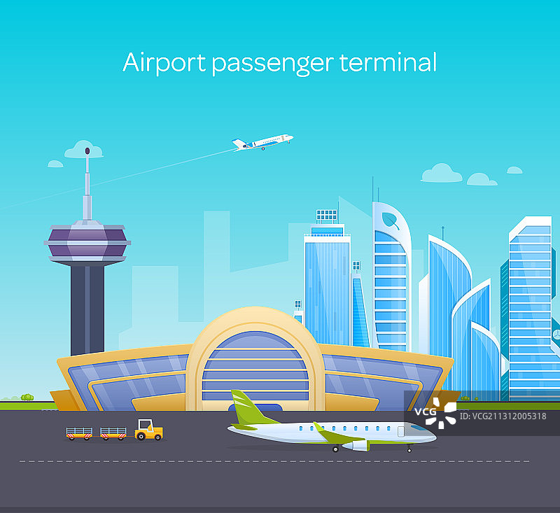 机场航站楼跑道飞机图片素材