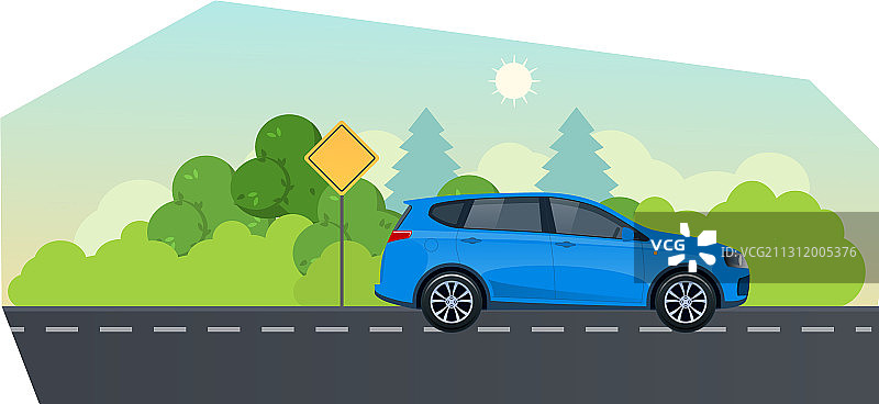 跑车乡村公路旅行图片素材