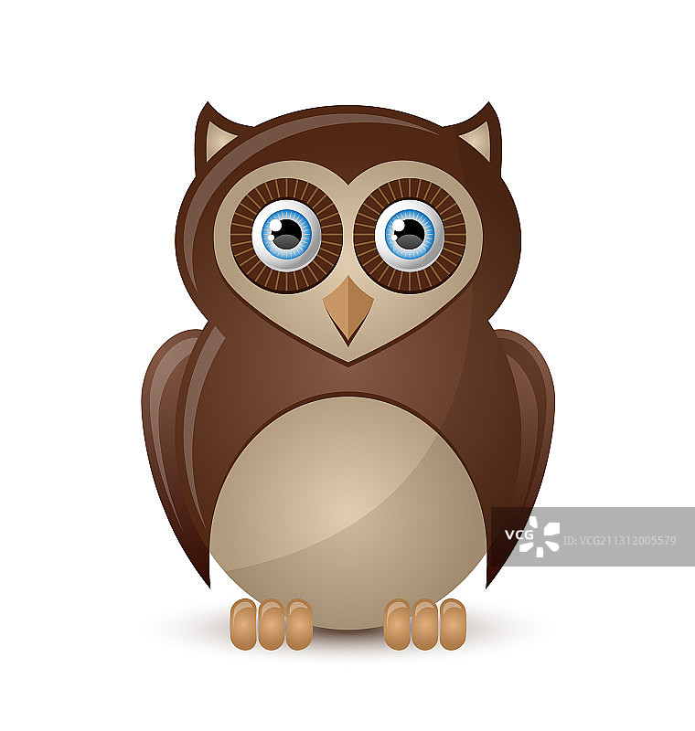 白色背景上可爱的趣味猫头鹰图片素材