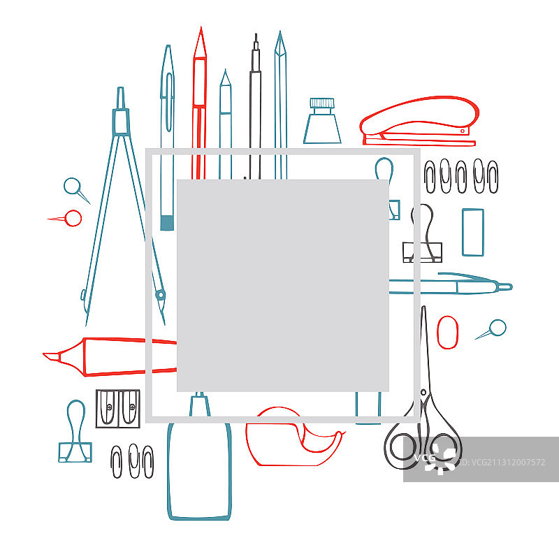 文具钢笔铅笔相框图片素材