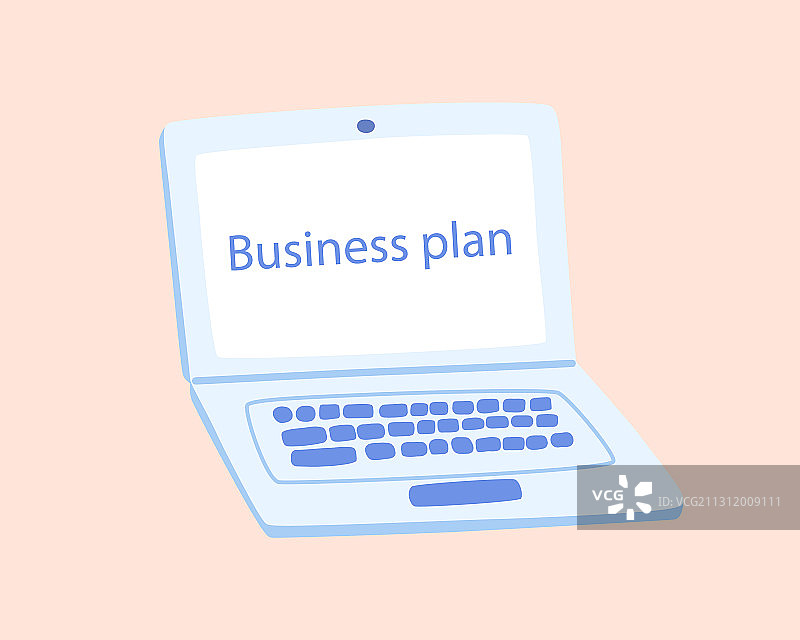 手绘风格笔记本电脑概念图图片素材