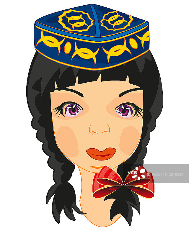 戴民族头饰的年轻女孩肖像图片素材