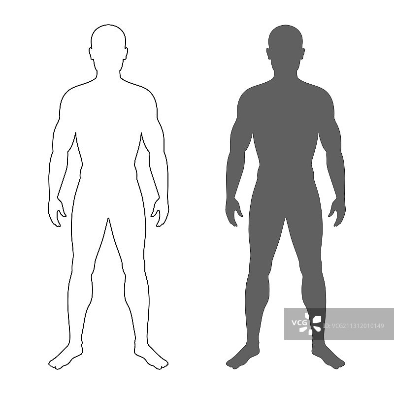 男性人体轮廓剪影图片素材