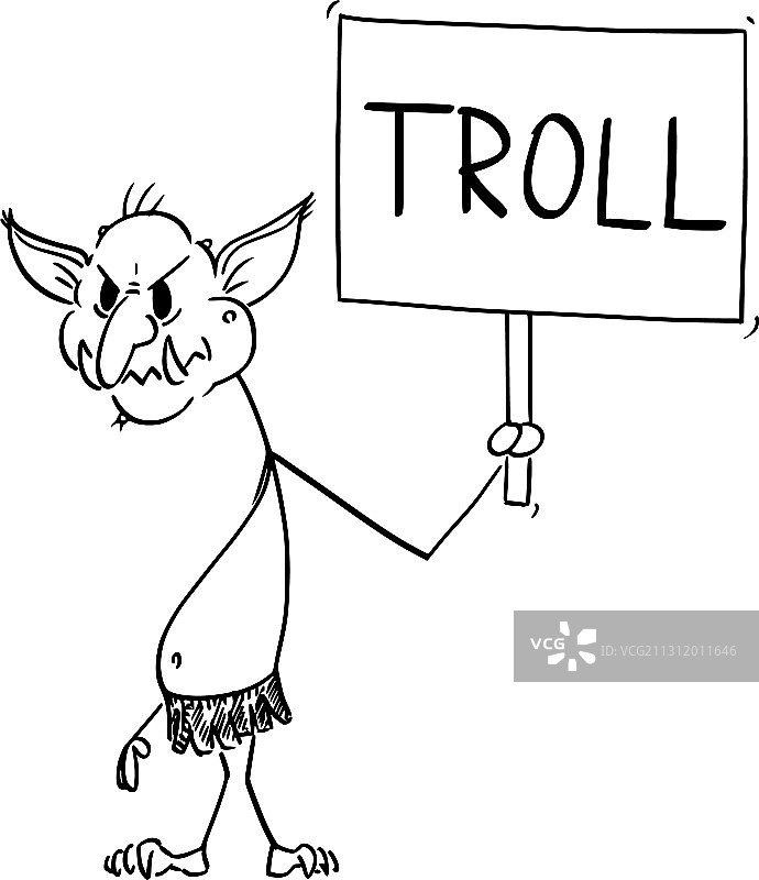 卡通网络喷子虚拟仇恨者图片素材