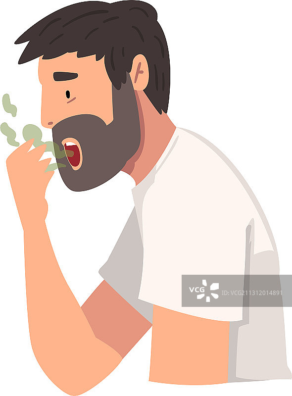 年轻男人有口臭和体臭图片素材