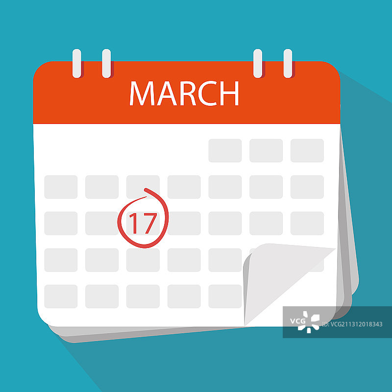 3月17日白色背景日历图标图片素材