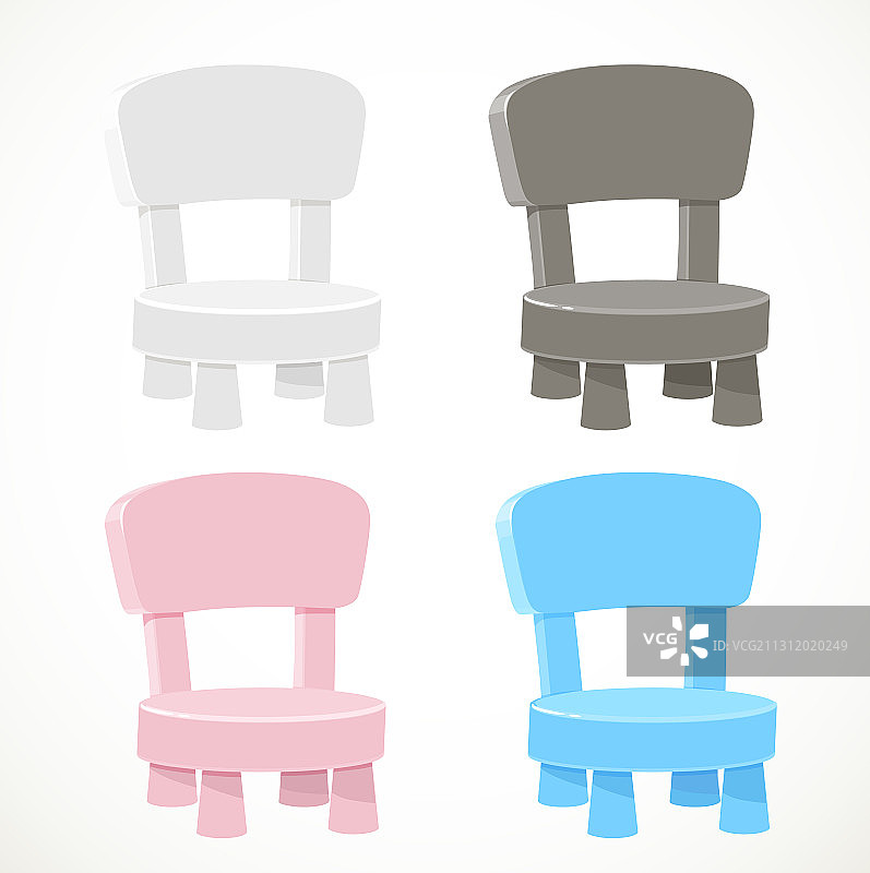粉蓝灰三色椅子图片素材