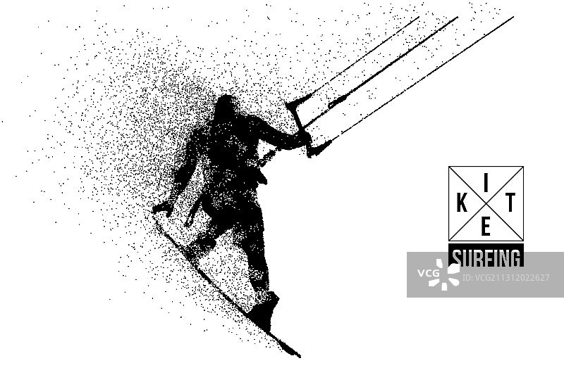 风筝冲浪者轮廓图片素材