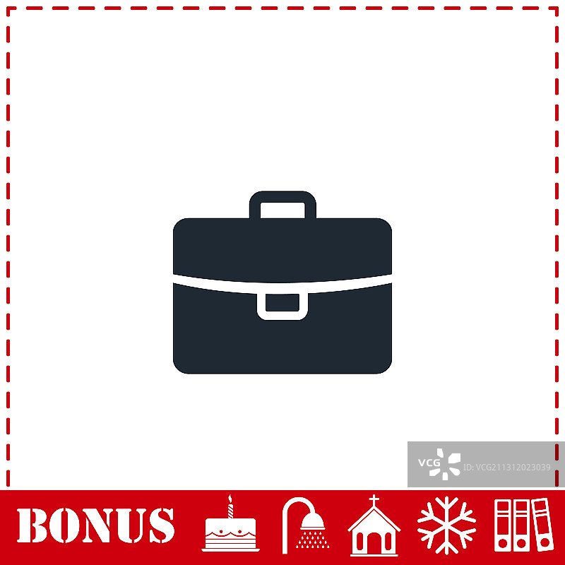 公文包图标（扁平风格）图片素材