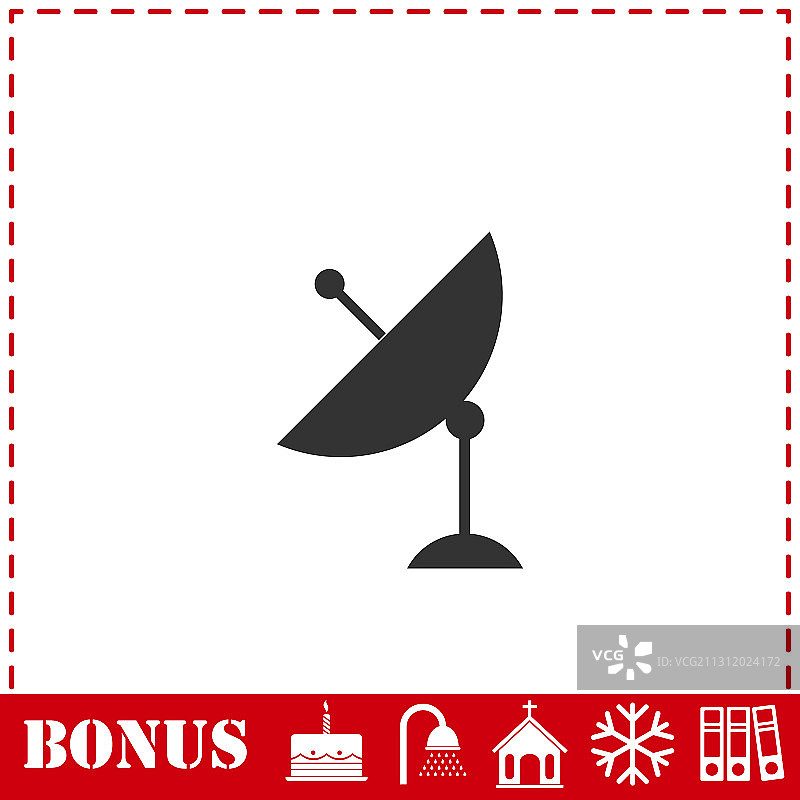 卫星电视扁平图标图片素材