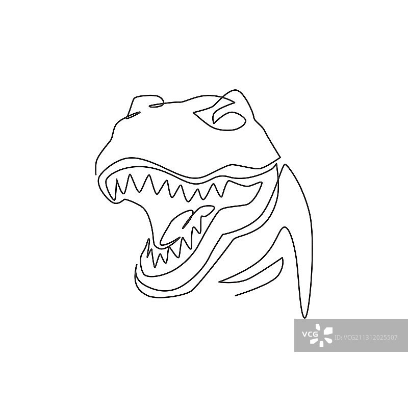 单线画霸王龙图片素材