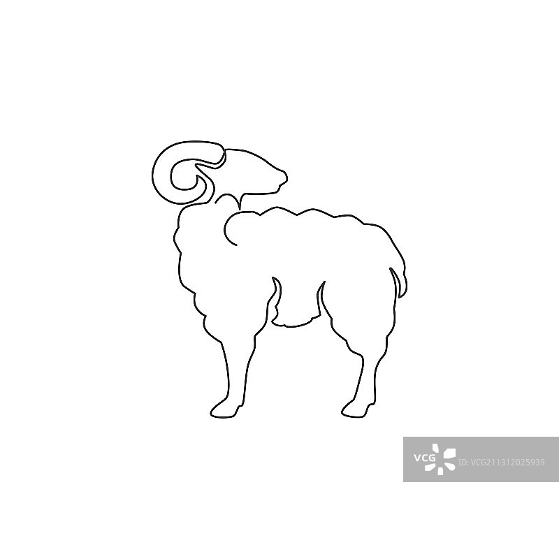 趣味可爱单线连续画图片素材