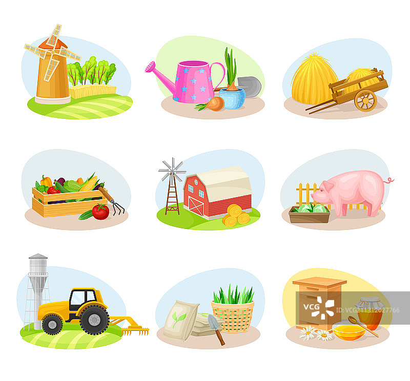 包含农作物的农业构成图片素材