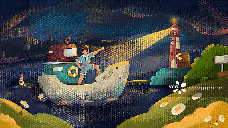 水手与灯塔图片素材