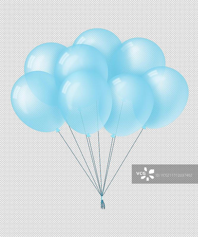 一束淡蓝色气球图片素材