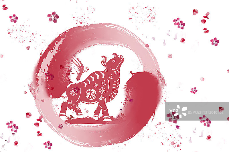 中国新年牛年春节昂首仰天的牛图片素材