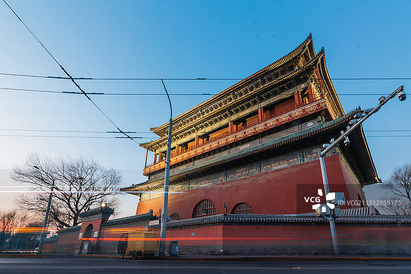 鼓楼的傍晚图片素材