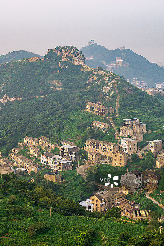 浙江台州温岭石塘石头房子山坡-2图片素材