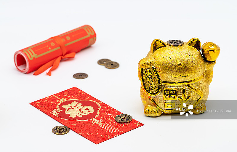 过年红包招财猫图片素材