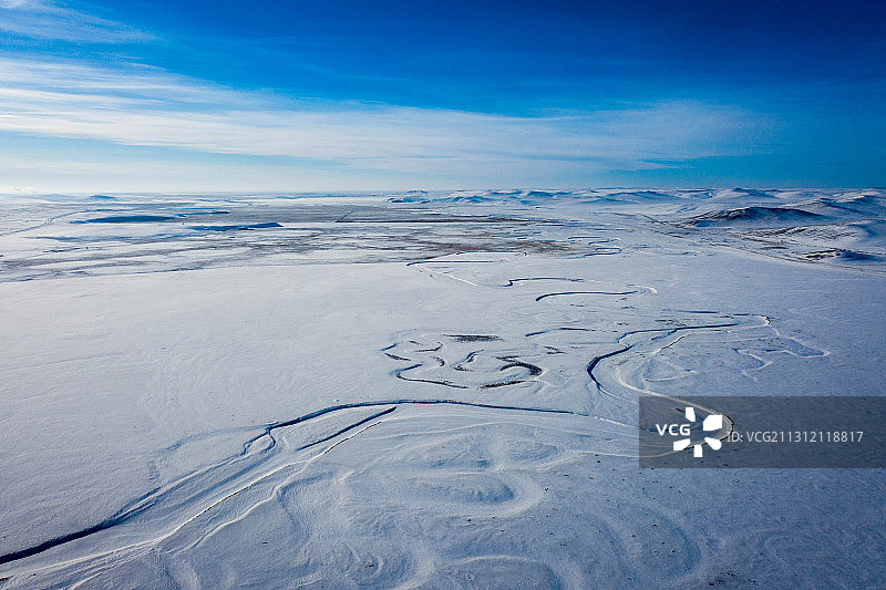 呼伦贝尔冬日里的莫日格勒河图片素材