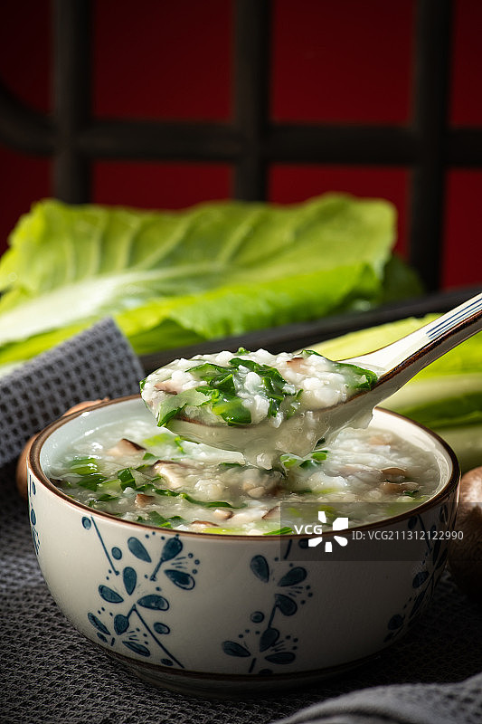 香菇青菜粥图片素材