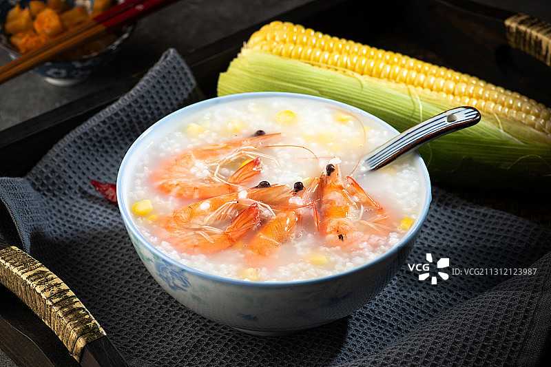 玉米鲜虾粥图片素材