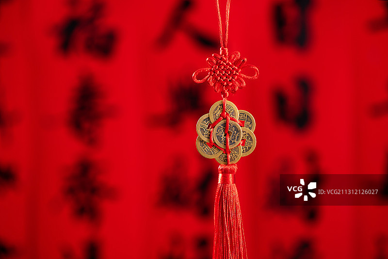 新年过年春节铜钱装饰背景图片素材