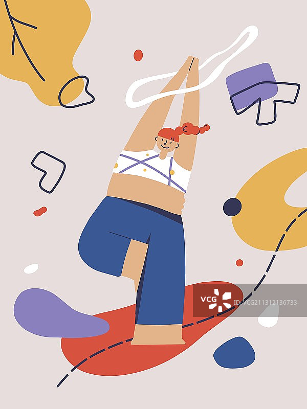 瑜伽树式图片素材