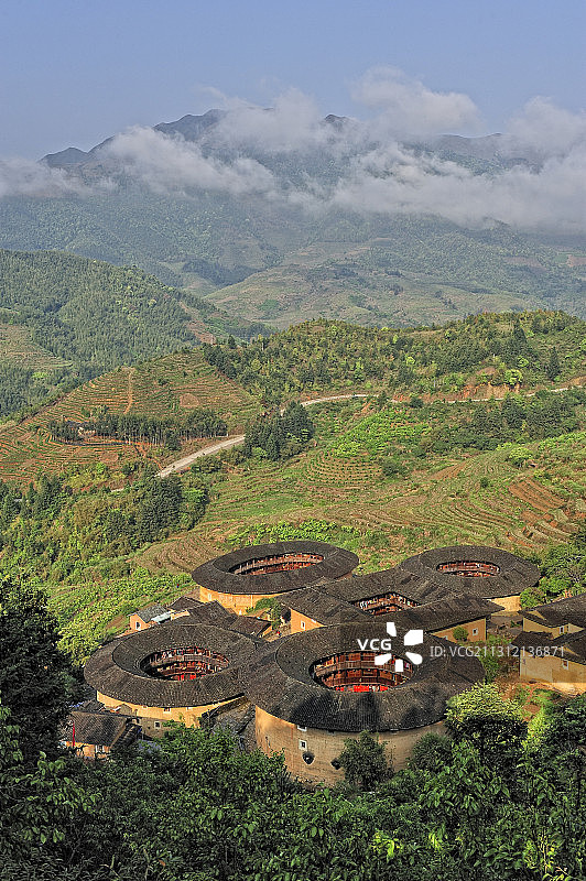 福建南靖田螺坑土楼群图片素材