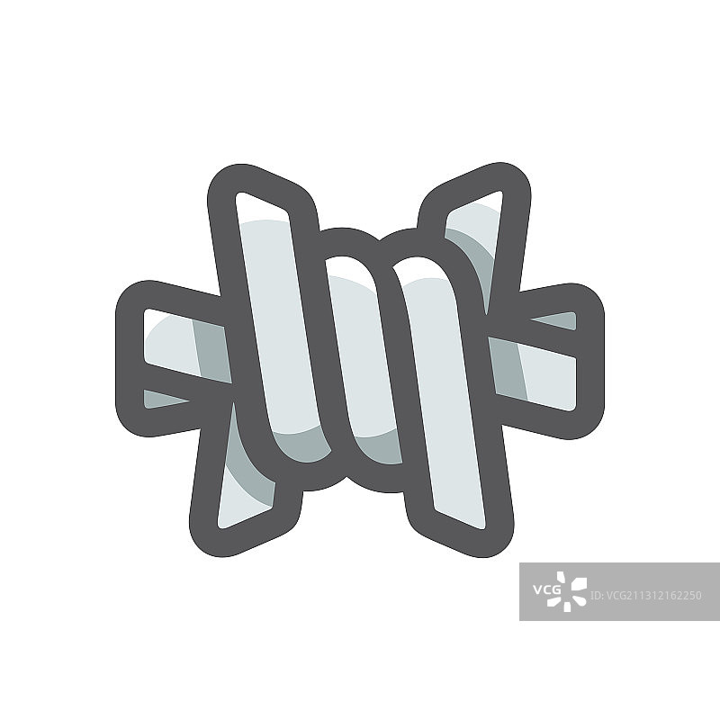 带刺铁丝网扭曲卡通图片素材