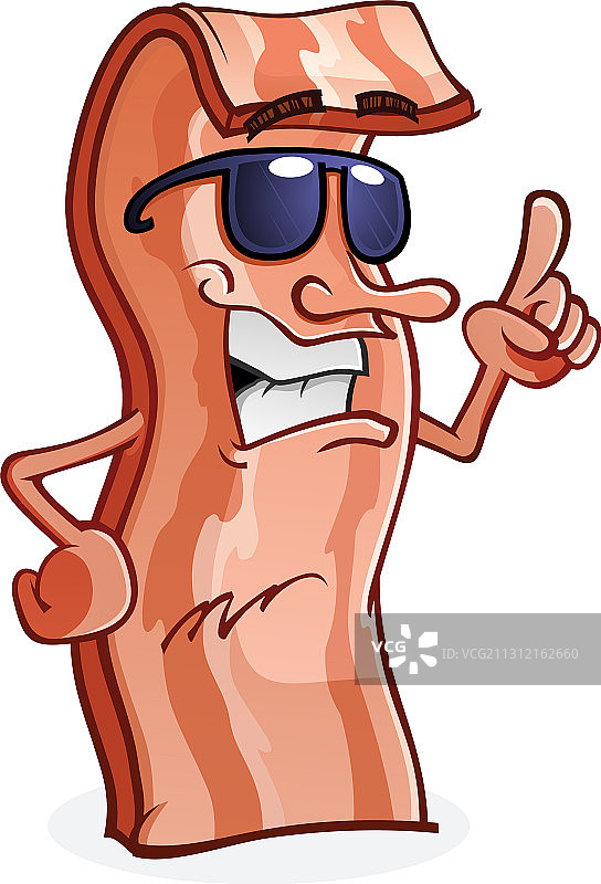 有态度的培根卡通形象图片素材