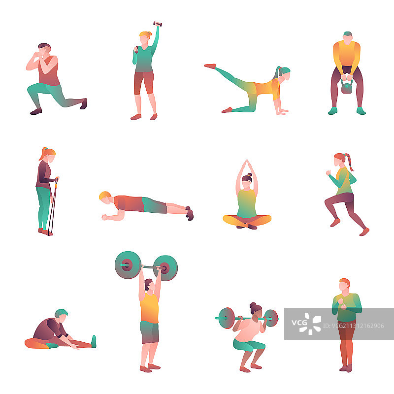 运动人物扁平风格合集图片素材