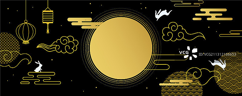 中秋节亚洲丰收banner图片素材