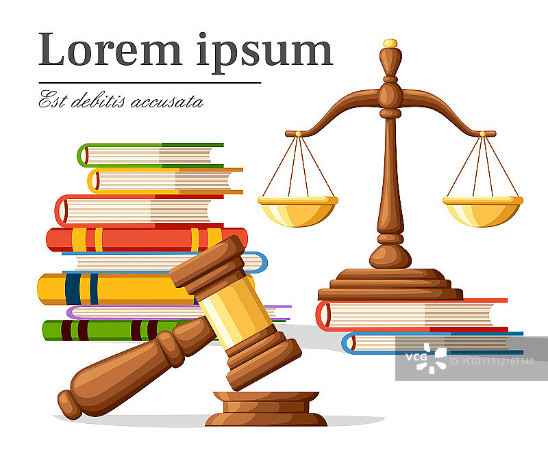 卡通风格的正义天平概念图图片素材