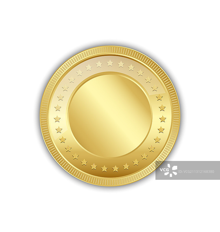 白色背景上的金色星星代币图片素材