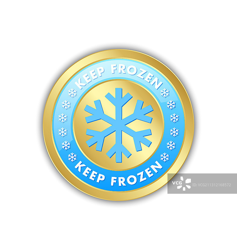 冷冻圆形雪花徽章图片素材