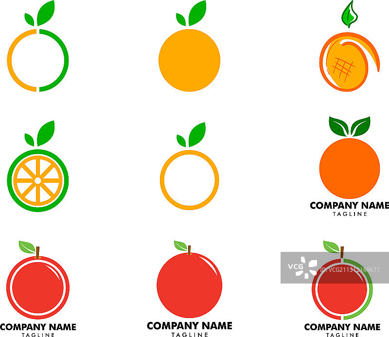 橙色水果Logo设计图片素材