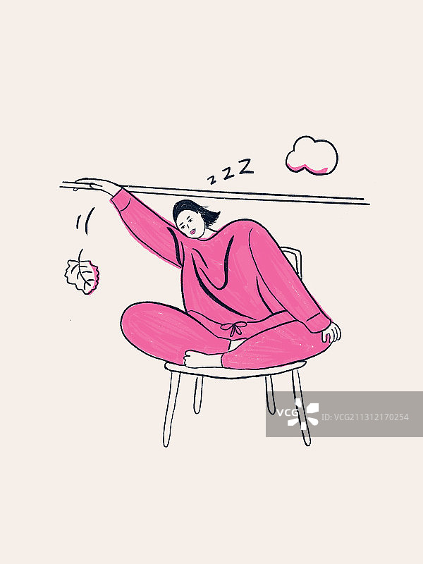 好困简笔画图片素材