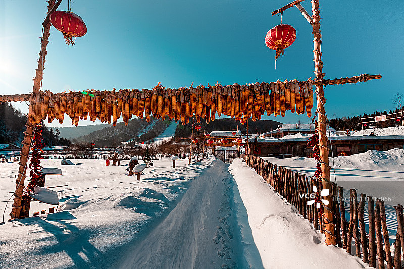 黑龙江雪乡，童话世界，丹青画卷，梦幻国度，雪谷悠悠，雾凇雪挂图片素材